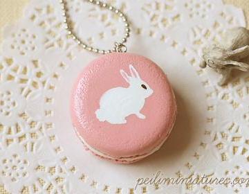  Rabbit Necklace - Pink Rabbit Macaron Necklace - Rabbit Gifts